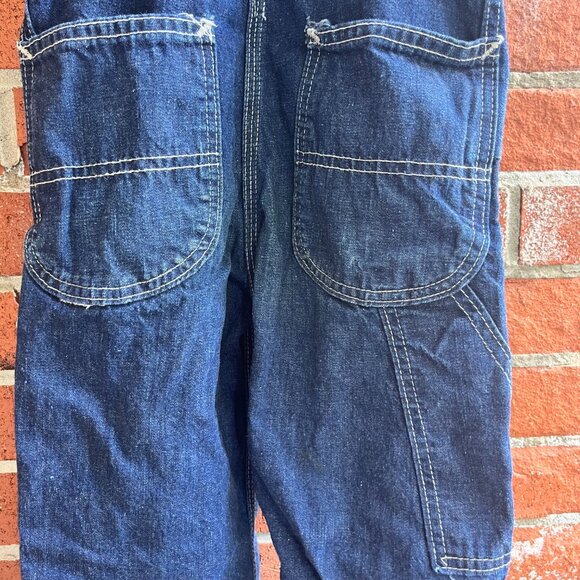 Vintage Kids LEE Bib Overalls - 70's Kids Denim Overalls - Made in USA - Picture 5 of 8